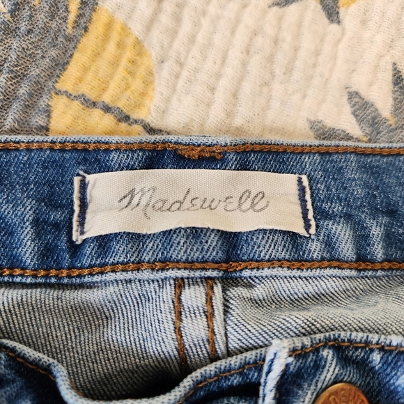 Madewell Wide Leg Crop Jean Womens Size 31 Medium Wash Denim Two Tone - Picture 6 of 9